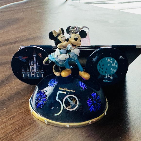 Walt Disney World 50th Anniversary Mickey Minnie Ear Hat Christmas Ornament - Picture 3 of 3